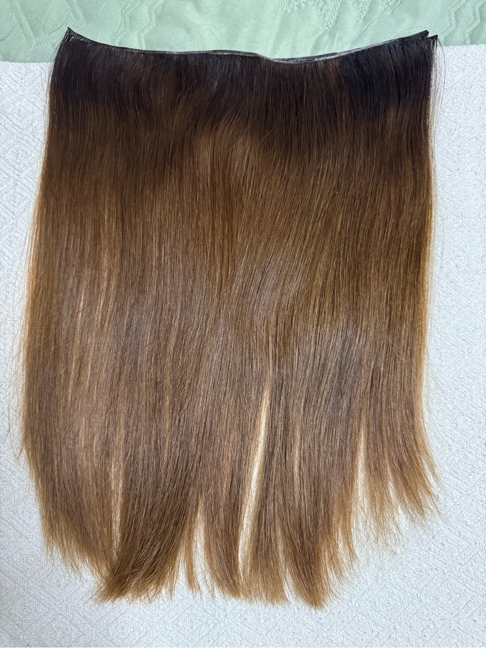 Natural Brown Sew-In Hair Extension - Straight Chestnut Brown.